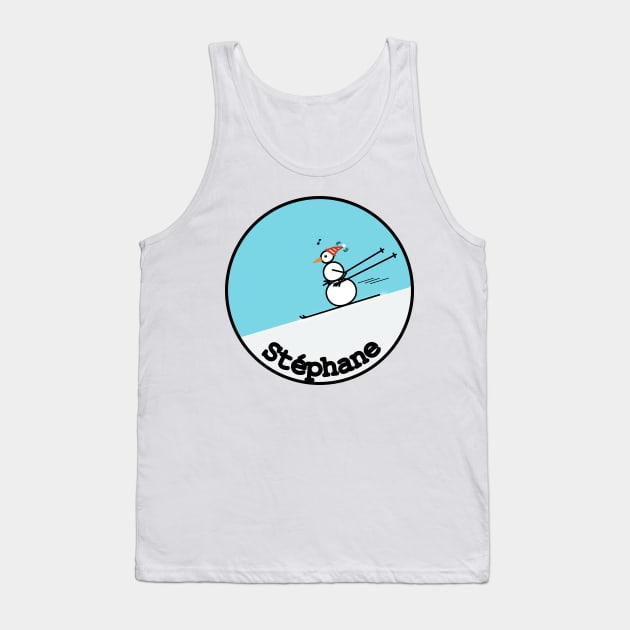 Custom Frosty the Snowman - Just Skiing Tank Top by Musings Home Decor